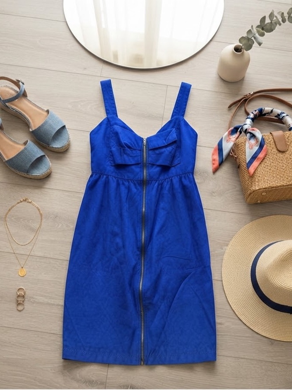 BeBop Royal Blue Zipper Front Dress with Pockets - Size Small